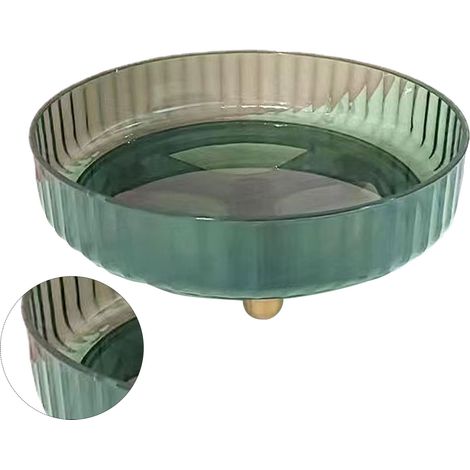 Porte-épices rotatif à 360°, multifonctionnel, pour fruits et en-cas, idéal pour la cuisine, le garde-manger et la salle de bain. Vert transparent. (1/5)
