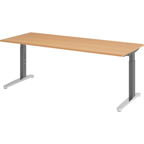 bümö Schreibtisch Serie-XB Rechteck: 200 x 80 cm  Buche (1/5)