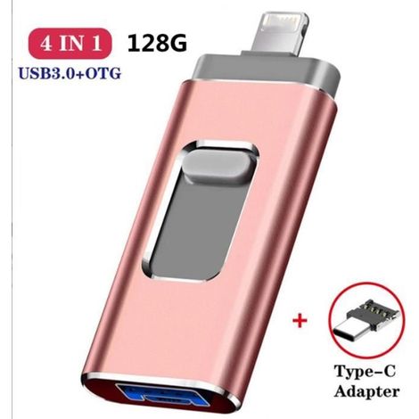 Clé USB 128 Go – Compatible iPhone, Android OTG – Synchronisation iOS – Stockage mémoire – Plug & Play (1/4)
