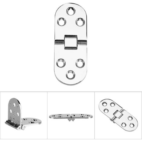 Klappscharnier aus Zinklegierung (80 x 30 mm) für Nähtisch, silberne Klappplatte