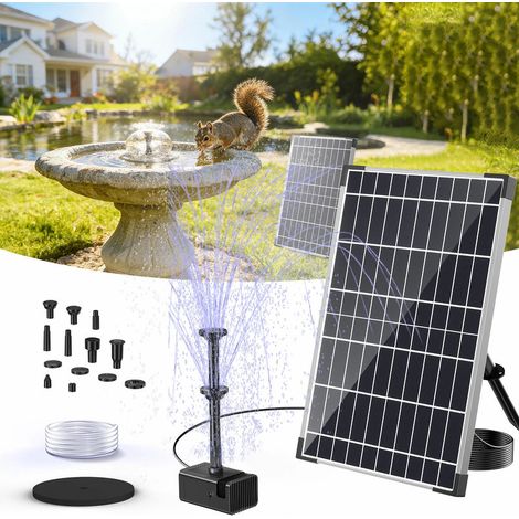 POPOSOAP 12W Solar Teichpumpe mit 4200 mAh Akku, Solarbrunnen Tag- & Nachtbetrieb, 1,5 m Schlauch, 3 m Kabel