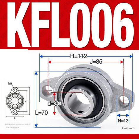 Lot de 4 Paliers à Semelle KFL006 en Alliage de Zinc – Support de Roulement Diamant avec Alésage Intérieur 30 mm pour Machines et Transmission, Argent (1/4)