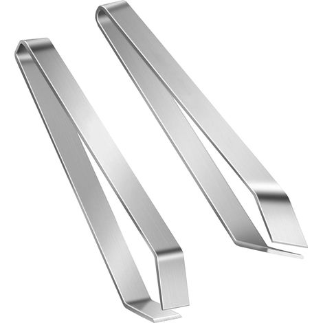 Fischgrätenpinzette aus Edelstahl – 2er-Set – Edelstahl – Flaches und abgewinkeltes Design – Für Fisch und Geflügel – 12 cm (1/5)