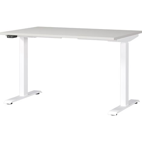 Schreibtisch 120cm, elektrisch höhenverstellbar, grau/weiß, JESOLO-01 (1/4)