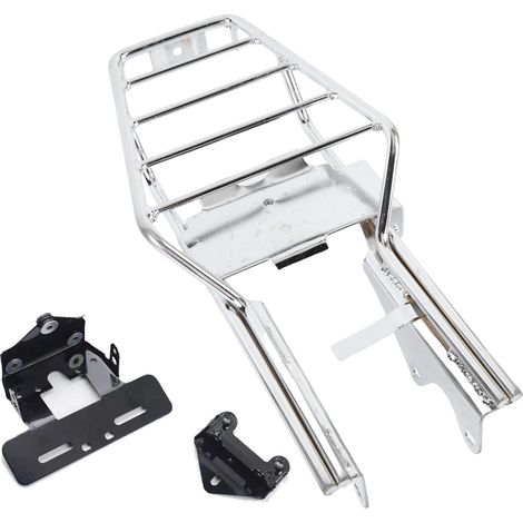Porte-bagages arrière chromé pour moto, support de transport de fret en fer de remplacement pour Monkey Z50 Z50J Skyteam Z50A argent (1/5)