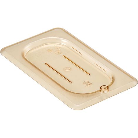 Couvercle plat GN 1/9 - Haute température - 10.8 x 17.6 cm - Ambre - Lot de 6 - Cambro