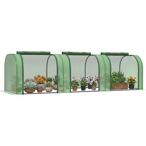 295 x 100 cm Low Tunnel Greenhouse - Green (1/5)