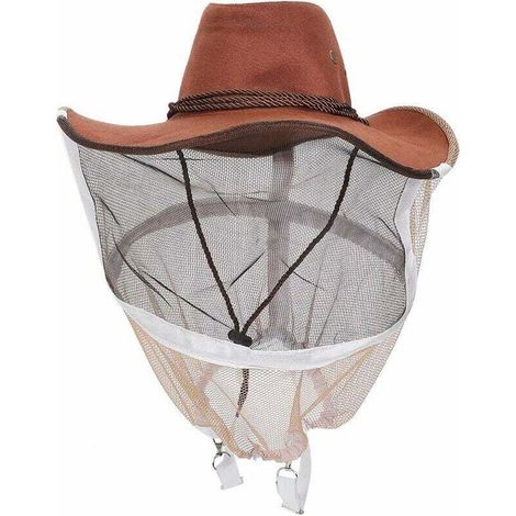 YMYNY Accessoire d'apiculture,Chapeau de Protection d'apiculteur de Cow-Boy avec Accessoire de Sangle de Fixation, Protection sûre à 360 ° (1/4)