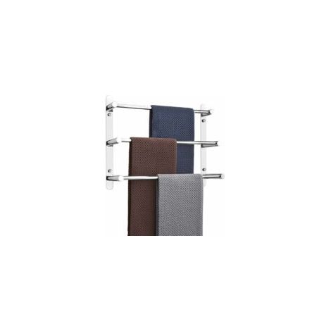 Porte-serviettes mural Inox 304 multicouche - 50 cm - Fixation murale - 3 barres - Pour salle de bain et cuisine