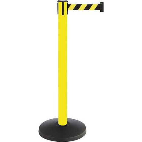 Post di diga di metallo. GIALLO. Lunghezza del cinturino: cinturino da 3 m: giallo nero. Diagonale a strisce.