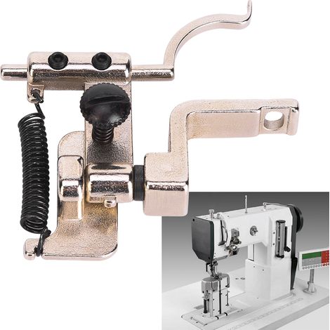 Accessoires pour machine à coudre informatisée Buffet 591 : guide de bord pour petits calibres, positionneur latéral suspendu, coupe-fil automatique.