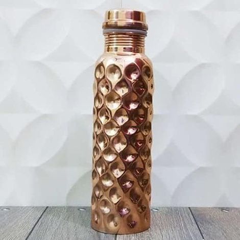 Copper Bottle 600ml Without Seal Elegant Design For Travel and Yoga (1/2)
