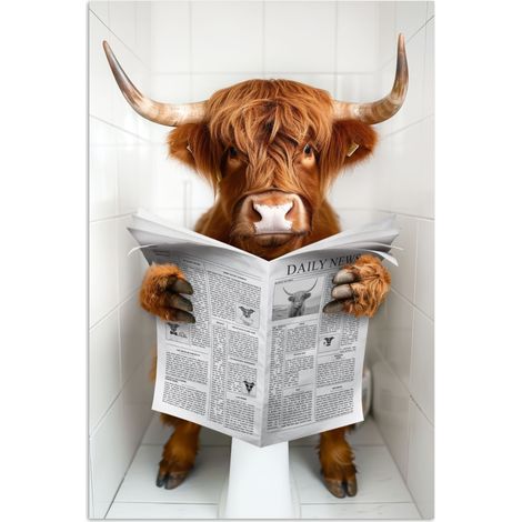 AFFICHE Scottish Highlander - Animal - Journal - Toilette Tableau Décoration Murale 80x120 cm (1/4)