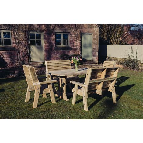 Ergo Wooden Garden 8 Seat Table Set 2X3B 2Xc (1/5)