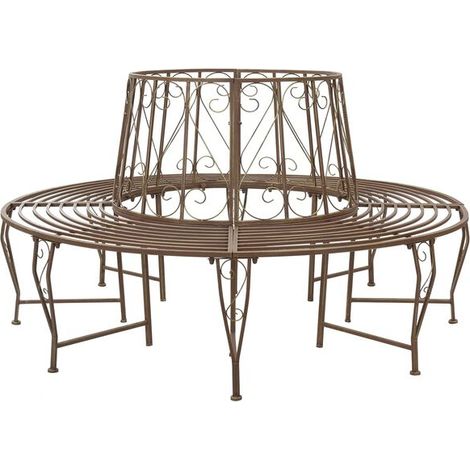 Banc en forme d'arbre, 8 places, 160 cm de diamètre x 89 cm de largeur, en acier. (1/5)