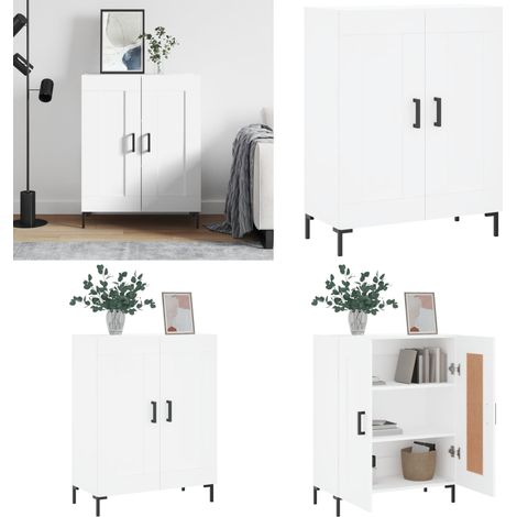 Buffet blanc 69,5x34x90 cm bois d'ingénierie - Buffet Blanc - Meuble Rangement - Armoire Cuisine - Commode - Mobilier Salon - Home & Living (1/5)