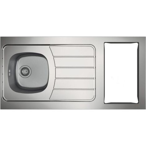 Lavello moderna iseo acciaio inox 100x60 cm montaggio a incasso