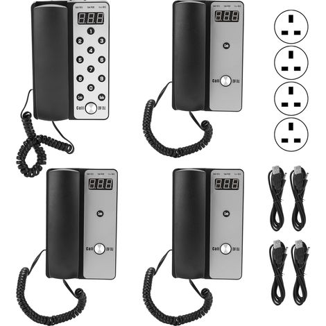 Système d'interphone sans fil 1 poste principal 3 extensions pour communication hôtelière, alimentation 100-240V prise UK. (1/5)