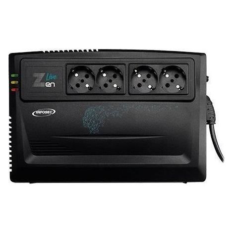 INFOSEC Zen Live 800 - Onduleur Line Interactive 800 VA 4 Prises FR/SCHUKO - Garantie 2 ans (1/7)