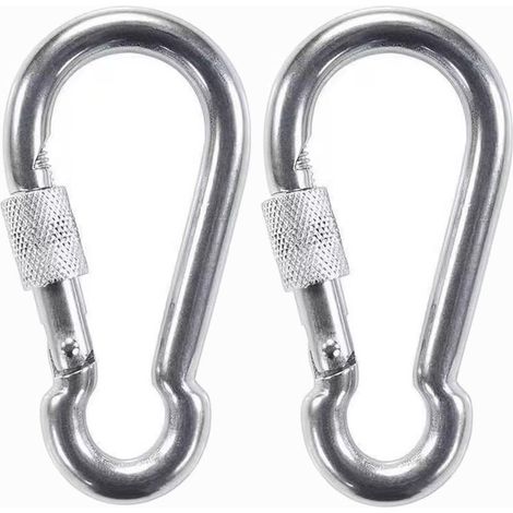 Mousquetons d'escalade d'extérieur, mousquetons à ressort en fer galvanisé, mousquetons de sécurité, attaches de chaîne, anneaux porte-clés, crochets, pinces d'escalade (1/5)