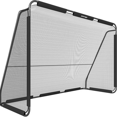 Portería de fútbol para jardín 300 x 200 cm con red de poliéster negra HAVRYA (1/5)