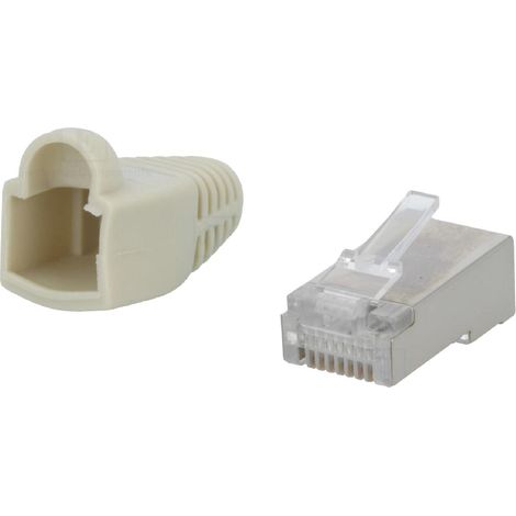 Prise male RJ45 Cat.5e avec manchon - Gris