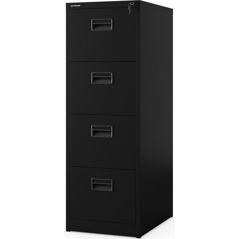Aktenschrank mit 4 Schubladen SARA V4, 460 x 1320 x 620 mm, schwarz