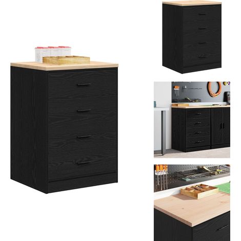 Armoire de rangement de garage noir 60x51x85 cm bois de pin - Armoire De Rangement De Garage - Armoires De Rangement De Garage - Armoire - Armoire De Garage (1/5)