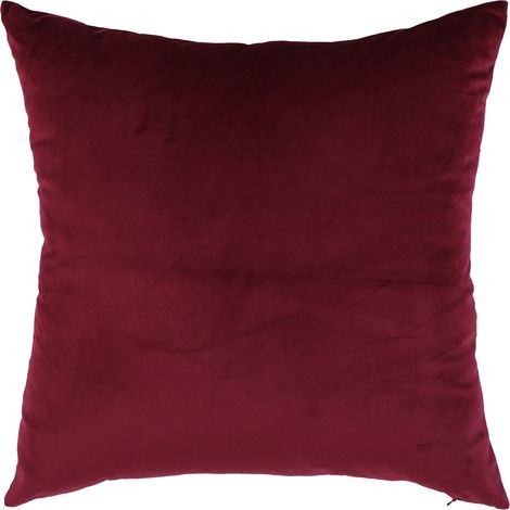 EGLO LIVING Kissen Chevery, elegantes Couch Zierkissen, Dekokissen Basic aus Samt in Bordeaux-Rot, Kissenbezug mit Inlett aus Polyester, edles Sofakissen, 50x50 cm