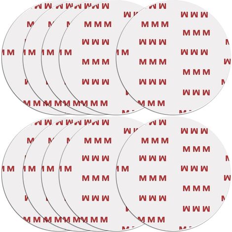 Lot de 10 pastilles adhésives circulaires double face de 75 mm Adhésif de rechange puissant pour support de montage de voiture pare-brise caméra GPS verrouillage à ventouse crochet de tableau de bord (1/5)