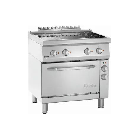 Poste de cuisson inox électrique vitro-céramique, sur four électrique 3 x GN 1/1, 12 850 W, 400 V - TRI