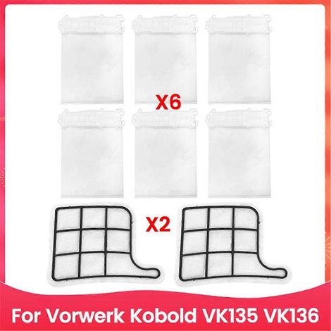 Kit filtre et sac à poussière pour aspirateur Kobold VK135 VK136 (1/5)