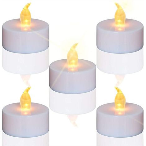 Lot de 24 bougies LED Bougies CR2032 piles Bougies Unscented Bougie chauffe-plat sans flamme claire vacillante 100 + heures de lumière électrique (1/5)