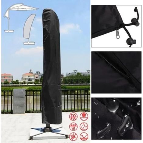 Housse de protection pour parasols déportés, mesurant 265 cm, en tissu Oxford 210D imperméable, adaptée aux parasols de jardin à mâts déportés. (1/4)