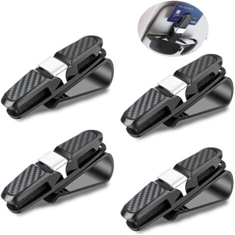 Portaocchiali auto, 4 parti, supporto occhiali rotante per auto con giunto rotante a 180° e clip, portaocchiali per auto schermi ombreggiati (1/5)