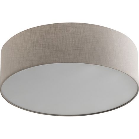 Plafoniera VIVIEN 48cm con Paralume Cilindrico in Tessuto Avorio e Attacco E27 per Illuminazione Soffitto - Rossini Group (1/5)