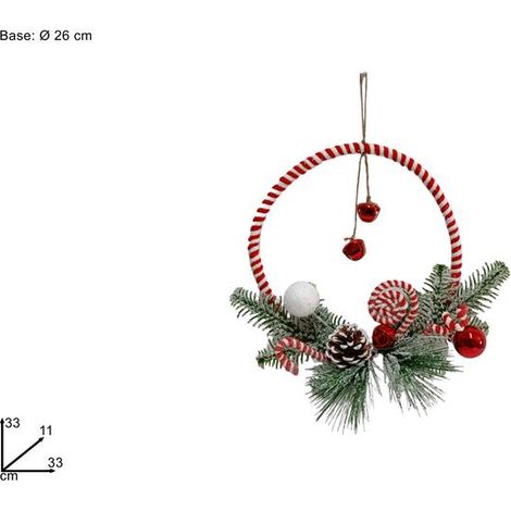 Decorazione Natale Dietroporta Canditi con Campanello 26 cm (1/2)