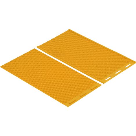 Lot de 2 moules à cire d'abeille de 5,4 mm pour la fabrication de cire gaufrée en caoutchouc (accessoires d'apiculture, jaune). (1/5)
