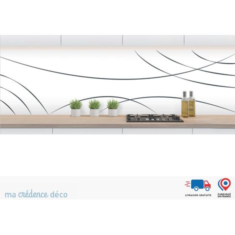 Crédence : Courbes graphiques simple - Alu composite - 180 - 60 (1/3)