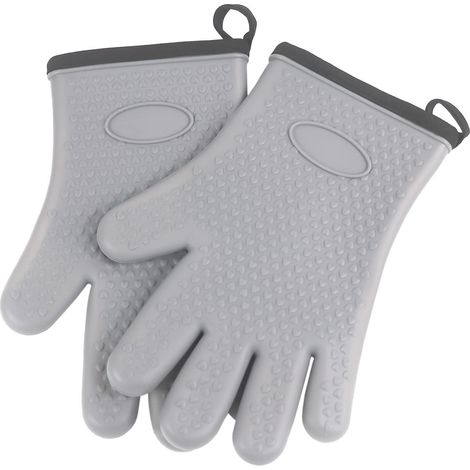 Paio di guanti in silicone resistenti al calore e alle alte temperature (grigi) (1/4)