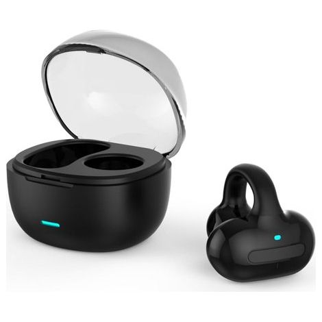 Auriculares inalámbricos Bluetooth Clip V5.3, 70 mAh, auriculares abiertos con clip y 16 horas de reproducción para correr, entrenar y montar en bicicleta (negro).