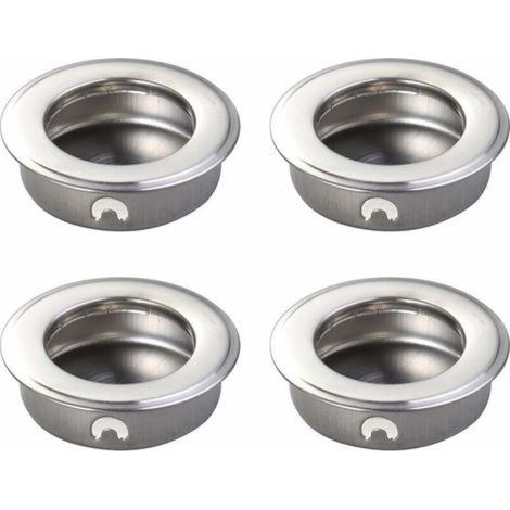 Stück 35 mm flache Edelstahl-Einlassgriffe mit Fingereinsatz für Schiebetüren, Schränke und Schubladen (1/5)