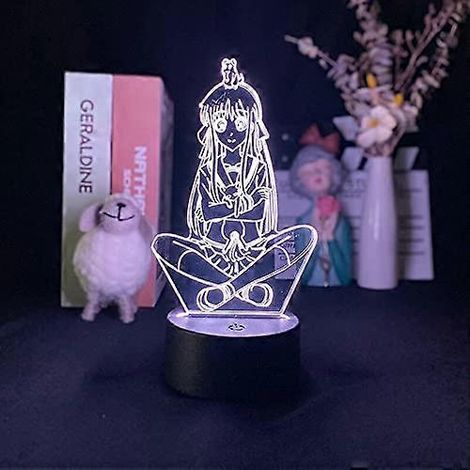 Lampe de projection 3D à capteur tactile SCSYV Honda Tohru, inspirée de l'anime japonais Fruits Basket, avec veilleuse et réveil 3D intégré. (1/5)