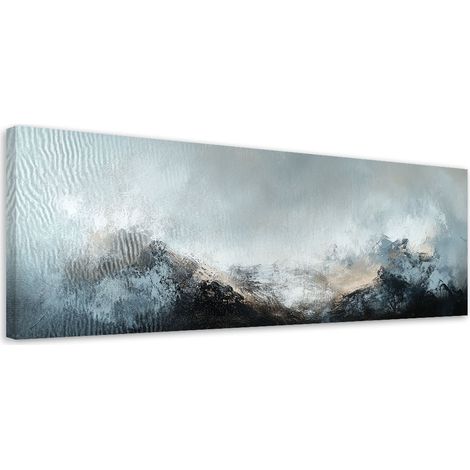 Tableau déco Abstrait industriel Composition en gris 90x30 (1/5)