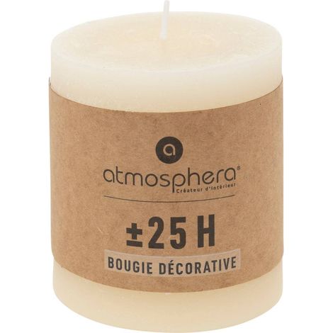 Candela rotonda olia d6,7cm bianco avorio - Atmosphera créateur d'intérieur (1/3)