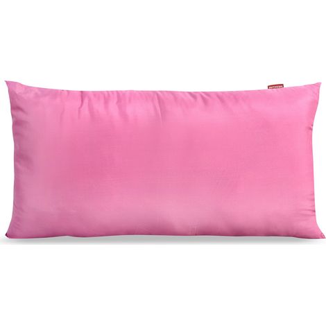 Almohada de 80x40 cm, microfibra antialérgica, silicona rosa. (1/4)