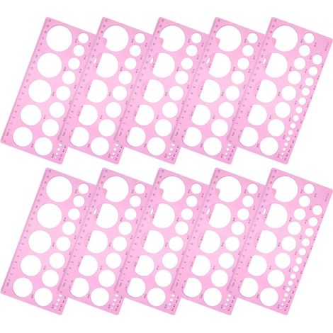 Gabarits circulaires en plastique rose VILLCASE pour dessin (1/5)