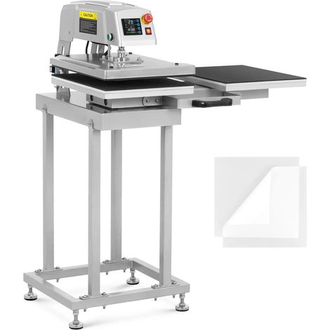 Pressa termica pneumatica doppia 40 x 50 cm con base in acciaio al carbonio argento metallizzato 140009775