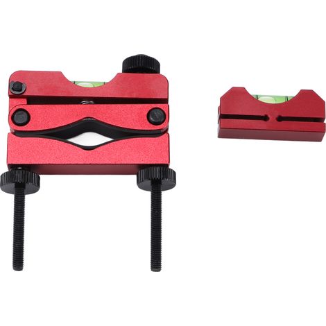 Niveau à bulle de visée universel en aluminium pour réglage carrosserie, outil d'alignement de lunette rouge, kit de nivellement précis. (1/5)