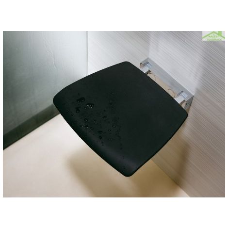 Siège mural escamotable pour douche NOVELLINI en métal chromé-Noir-Noir-38 --